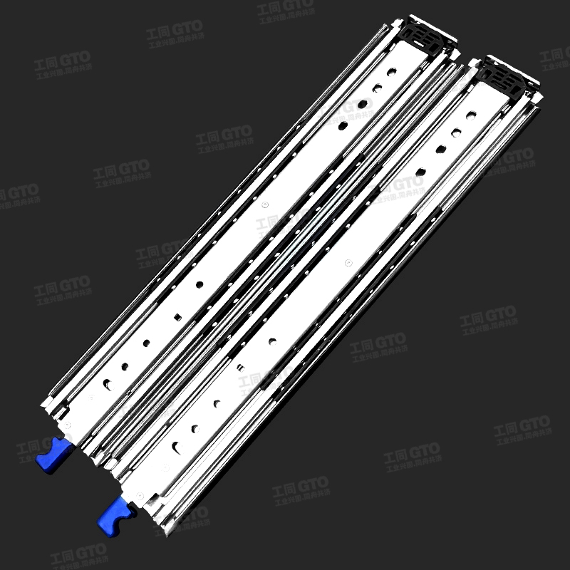 304不銹鋼76寬帶鎖重型三節(jié)鋼珠滑軌O2576S
